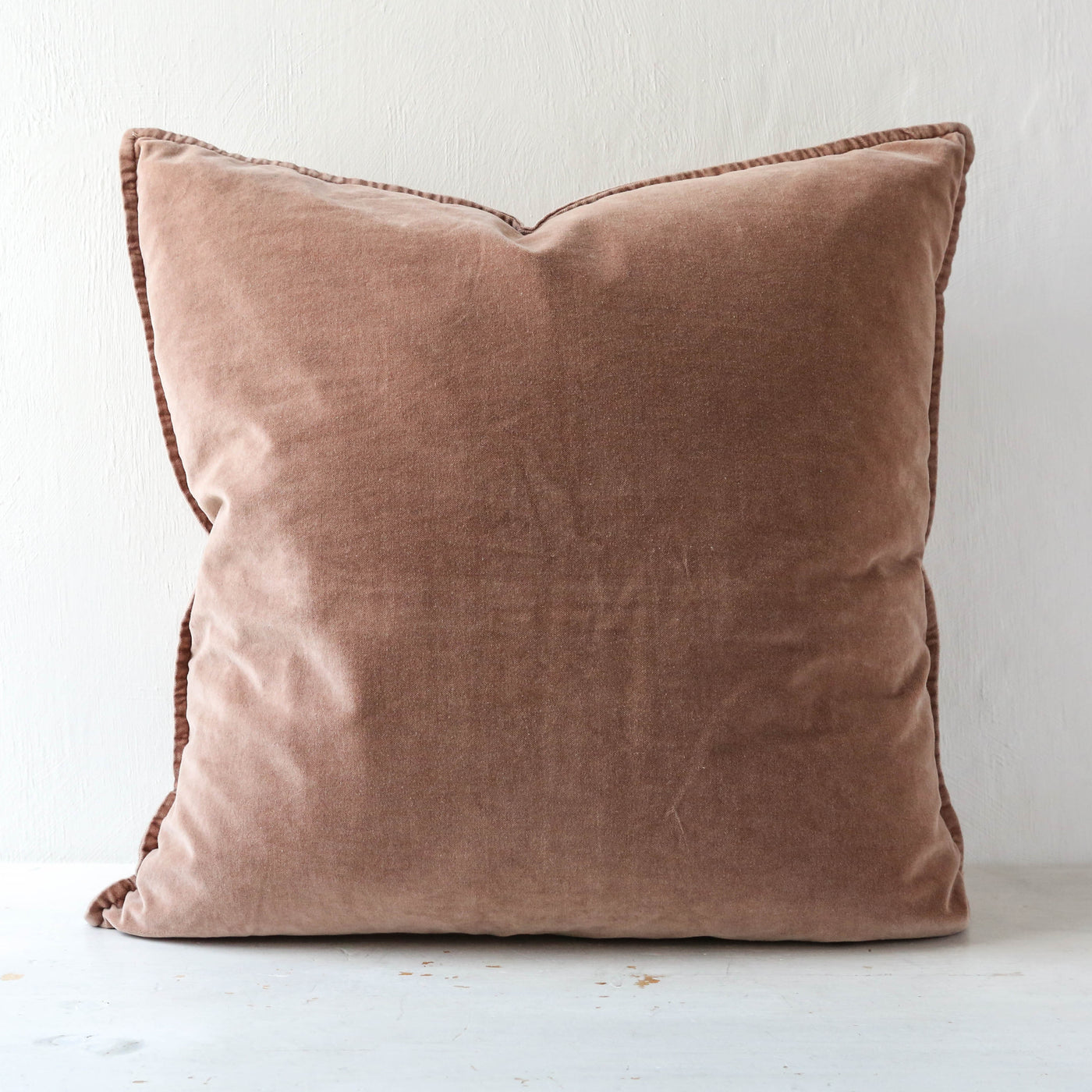 Cotton Velvet Cushion Cover - Burned Rose