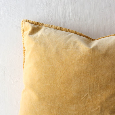 Cotton Velvet Cushion Cover - Lemon