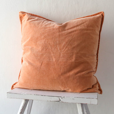 Cotton Velvet Cushion Cover - Coral Sands