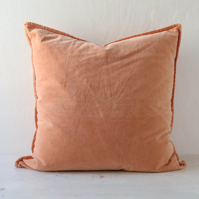 Cotton Velvet Cushion Cover - Coral Sands