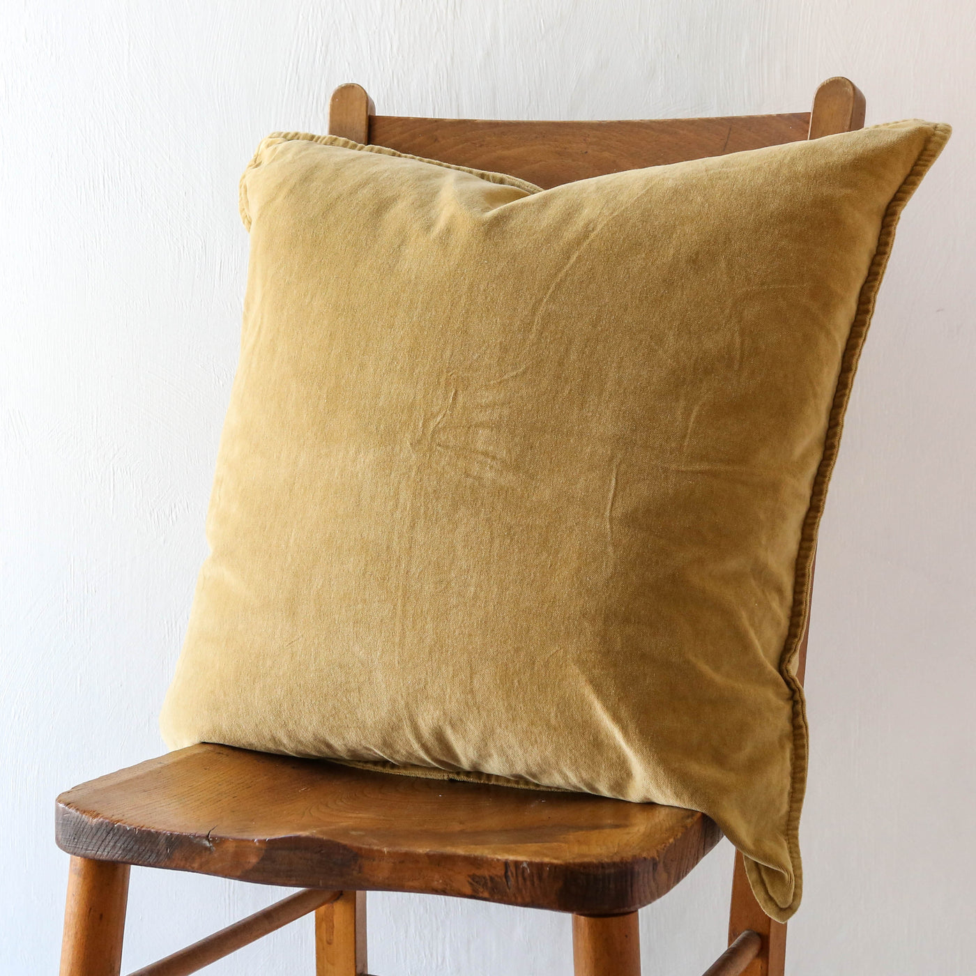 Cotton Velvet Cushion Cover - Mustard