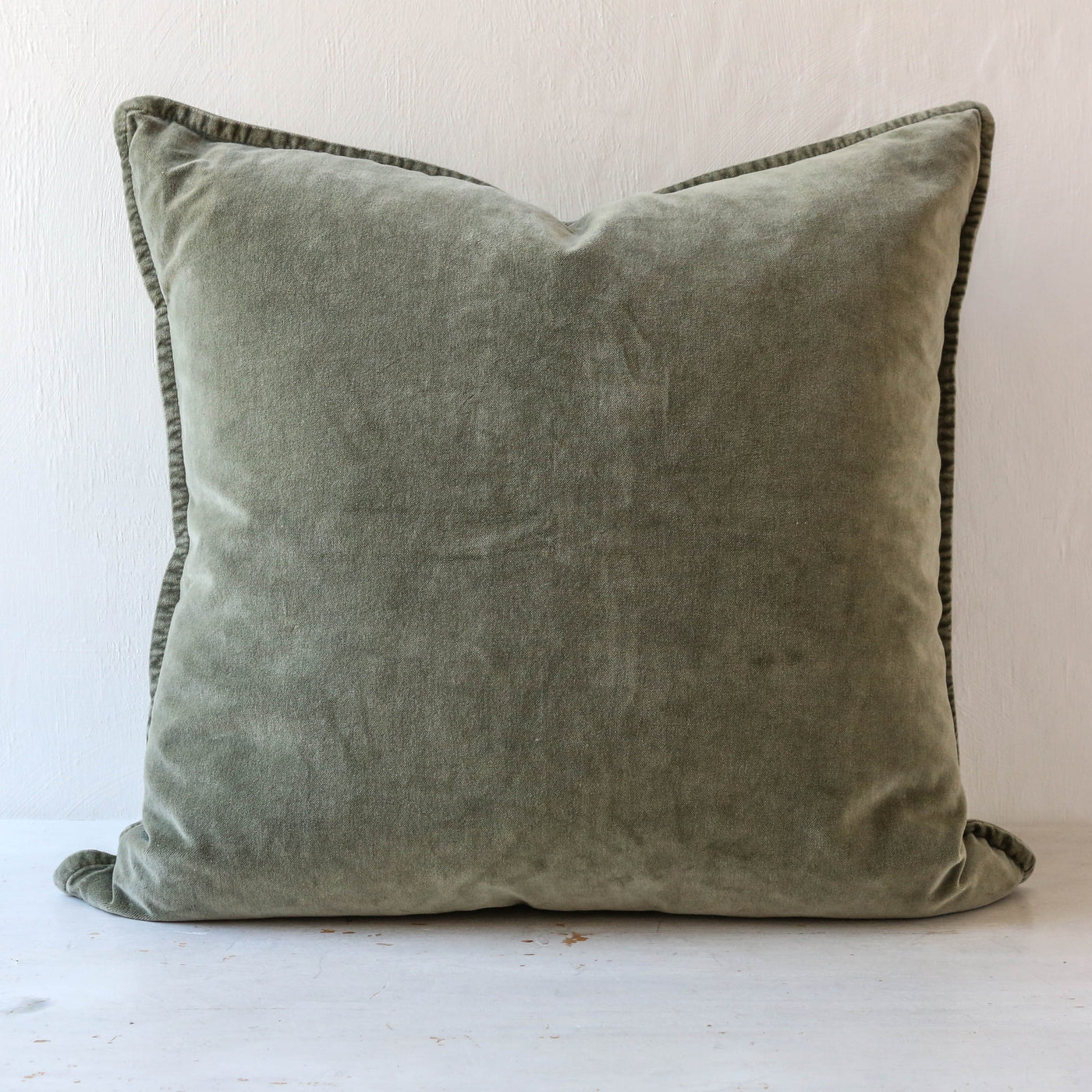 Cotton Velvet Cushion Cover - Olive