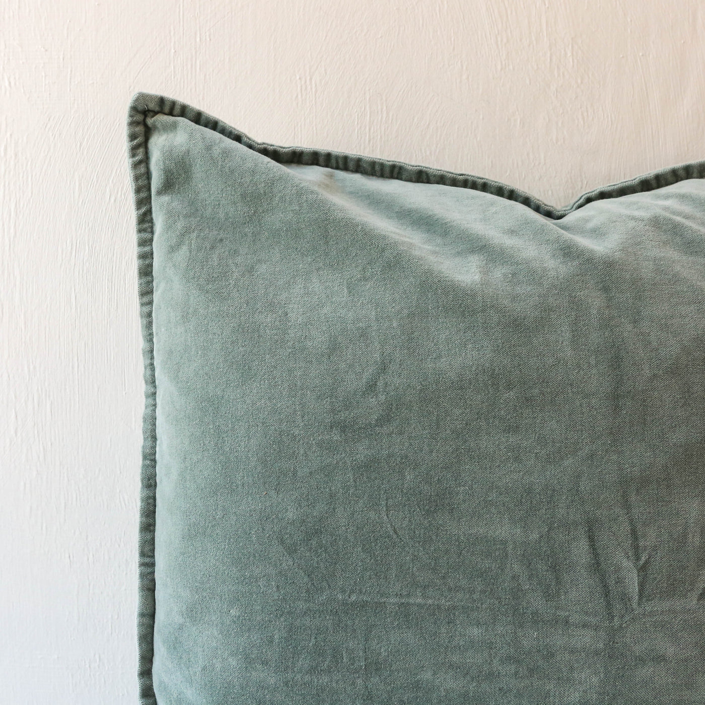 Cotton Velvet Cushion Cover - Green Mist