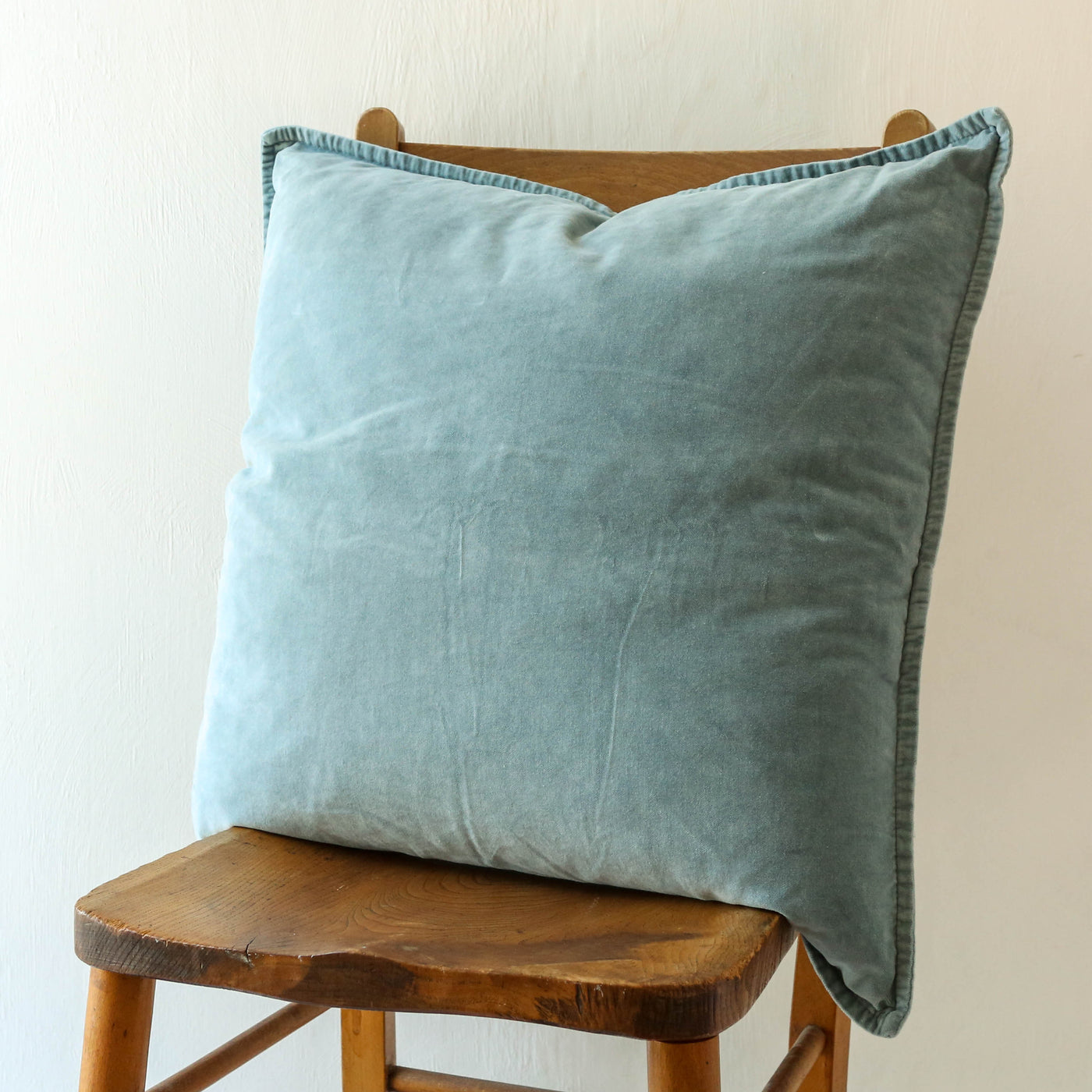 Cotton Velvet Cushion Cover - Blue Shade