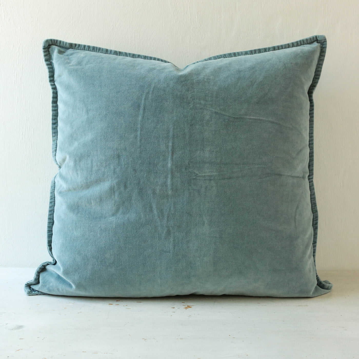 Cotton Velvet Cushion Cover - Blue Shade