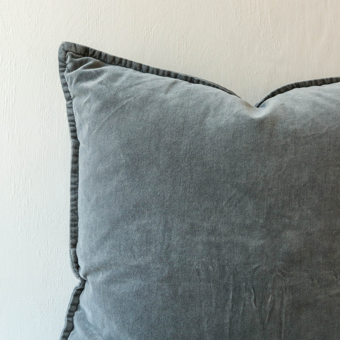 Cotton Velvet Cushion Cover - Dusty Blue