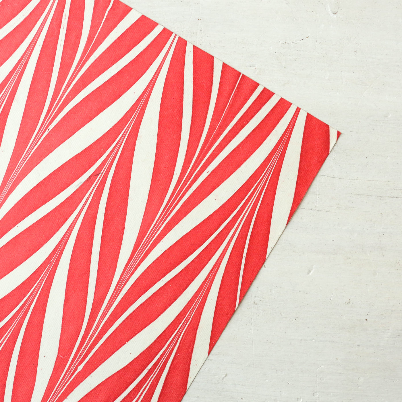 Hand Marbled Wrap - Candy Stripes Red