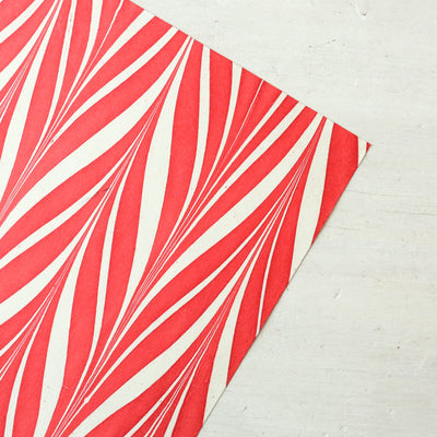Hand Marbled Wrap - Candy Stripes Red