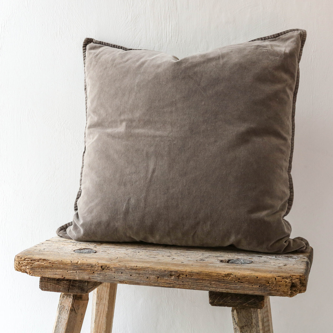 Cotton Velvet Cushion Cover - Smoke