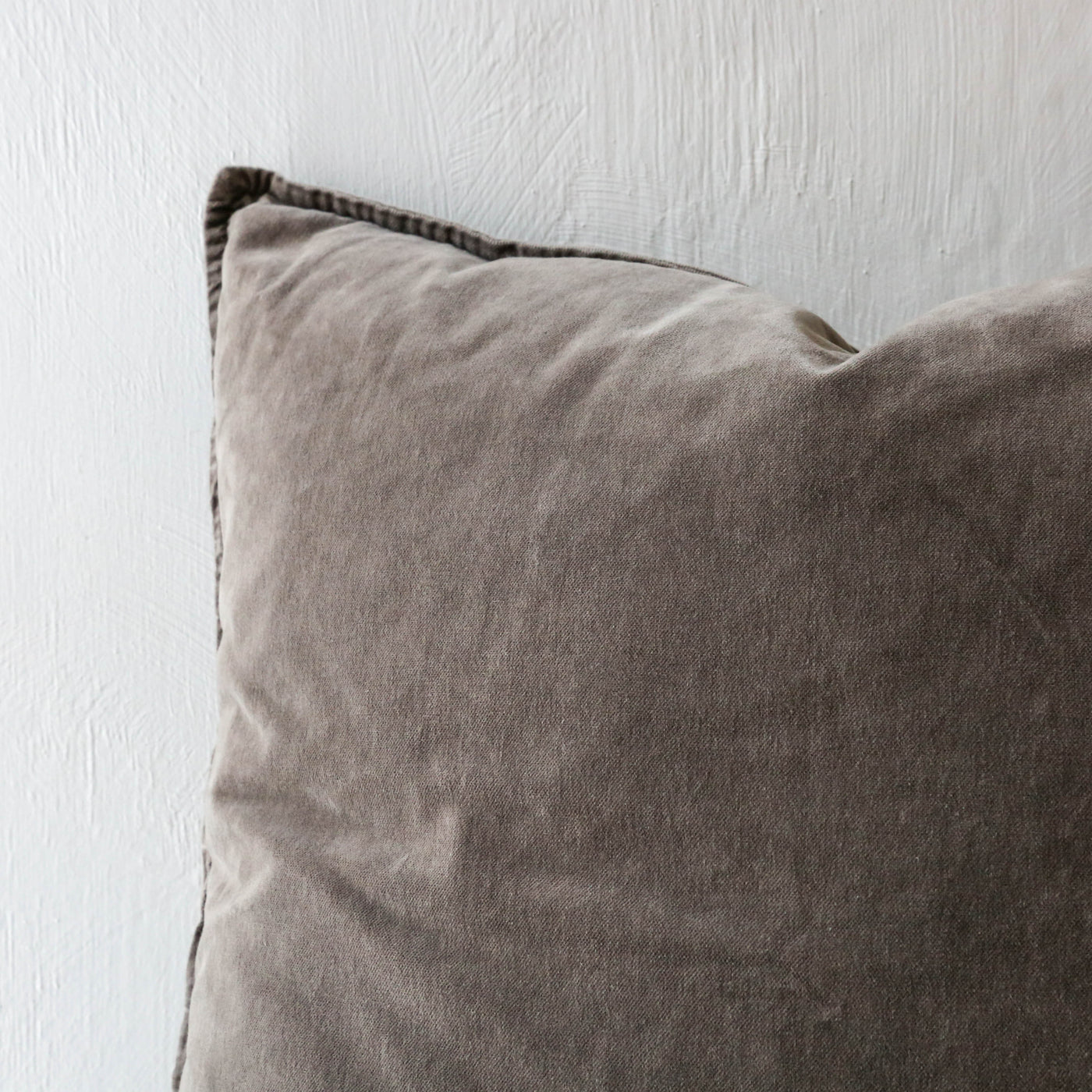 Cotton Velvet Cushion Cover - Smoke