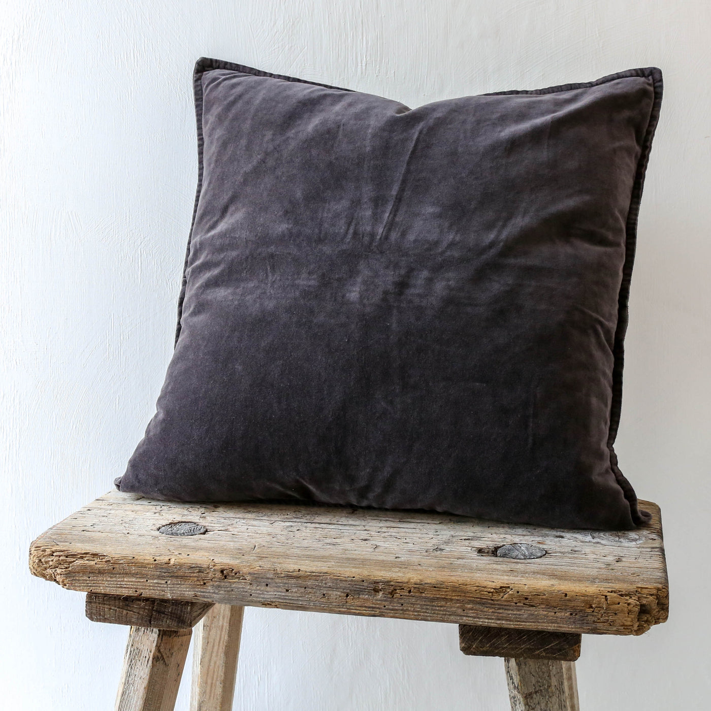 Cotton Velvet Cushion Cover - Anthracite