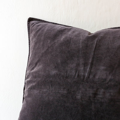 Cotton Velvet Cushion Cover - Anthracite