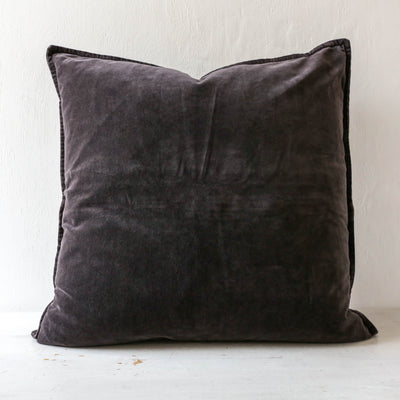 Cotton Velvet Cushion Cover - Anthracite