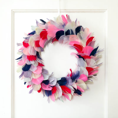 Pastel Feather Wreath