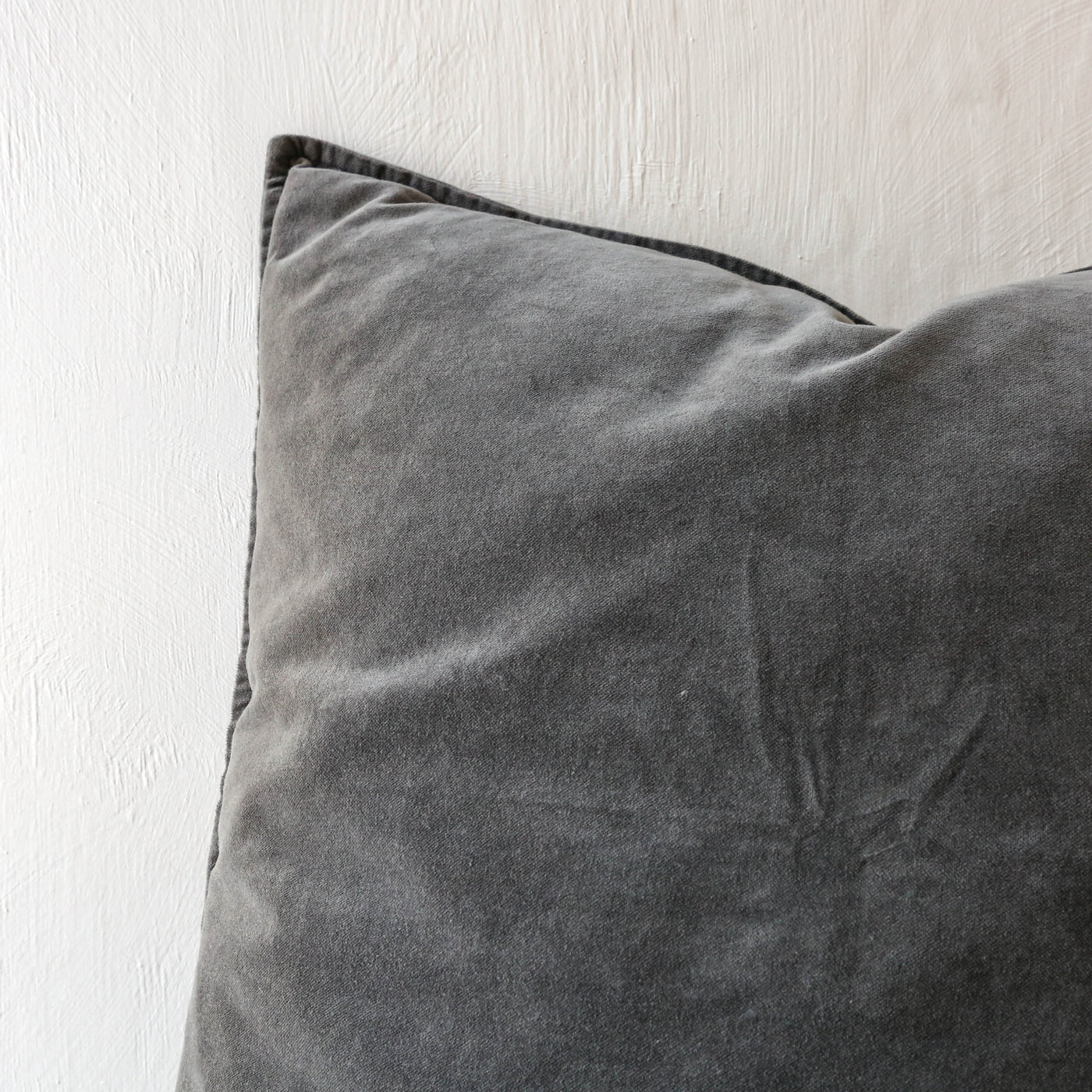 Cotton Velvet Cushion Cover - Thunder Grey