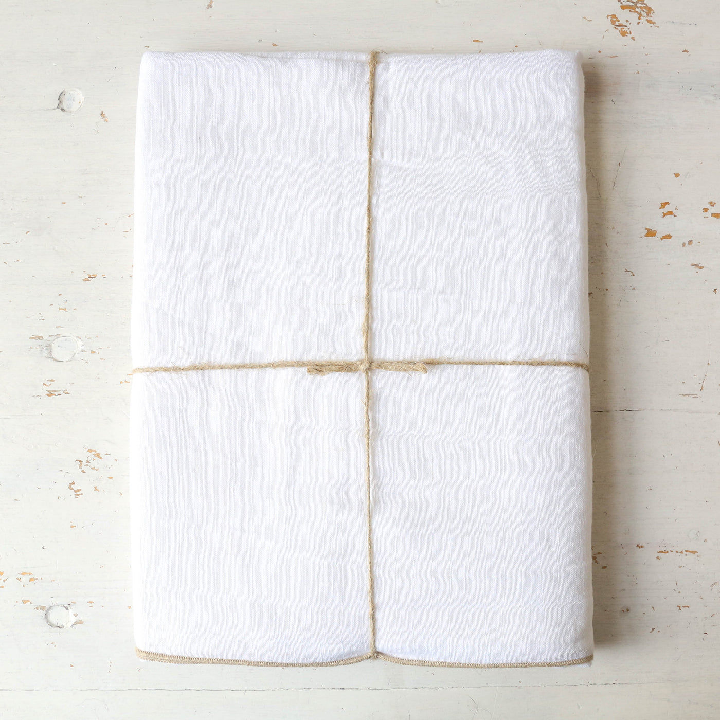 Washed Linen Tablecloth - White 160 x 250 cm