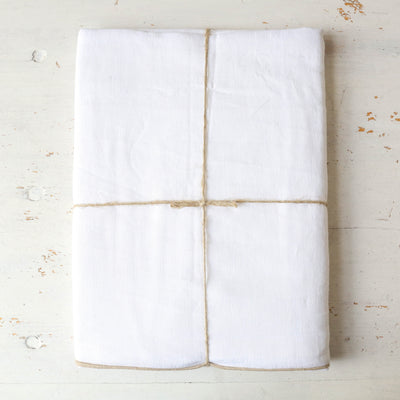 Washed Linen Tablecloth - White 160 x 250 cm