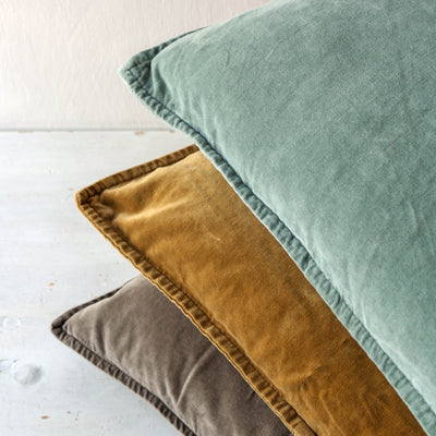 Cotton Velvet Cushion Cover - Soil