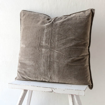 Cotton Velvet Cushion Cover - Soil