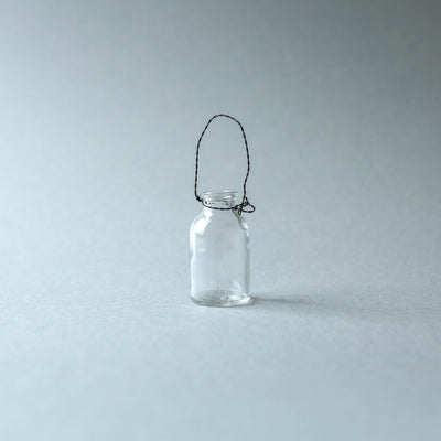 Three Mini Hanging Bottle Vases with Black Wire