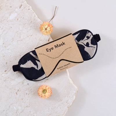 SALE Linen and Merino Eye Mask - Navy