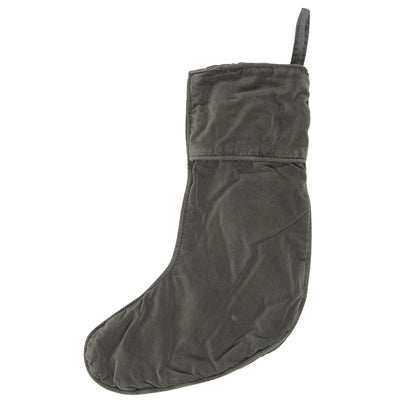 Velvet Christmas Stocking - Dark Grey