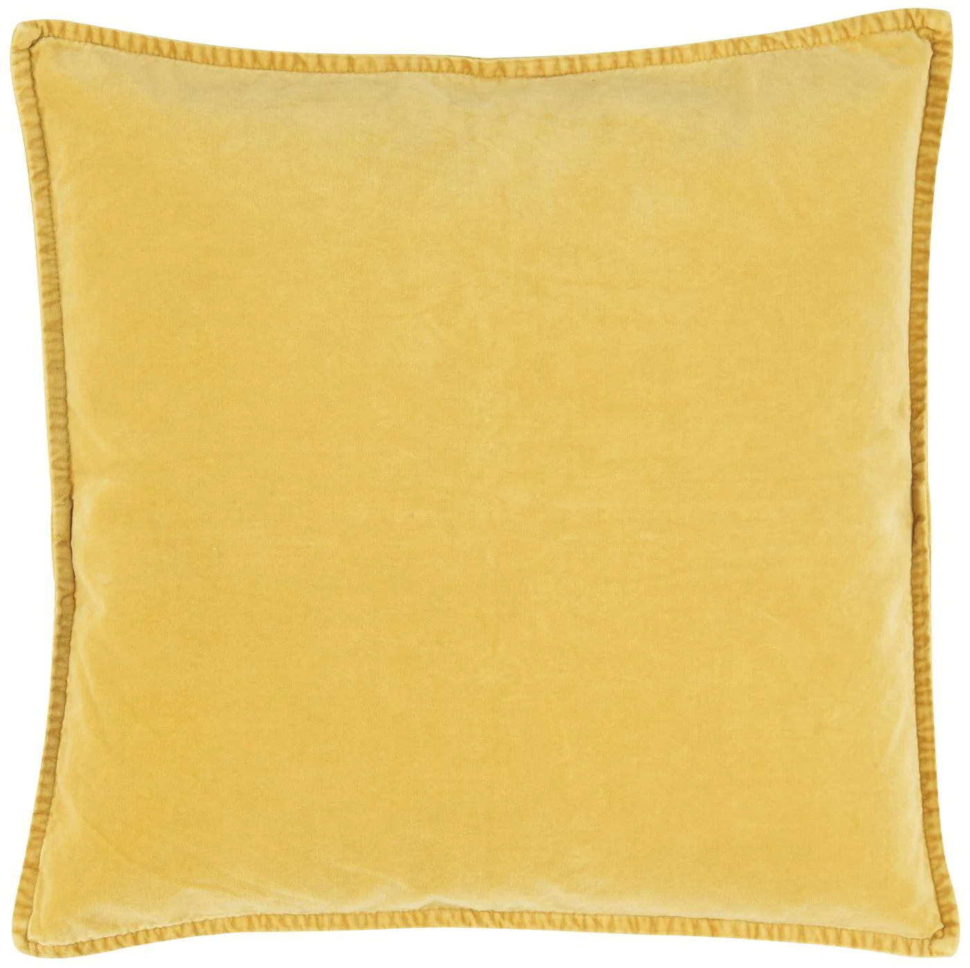 Cotton Velvet Cushion Cover - Lemon