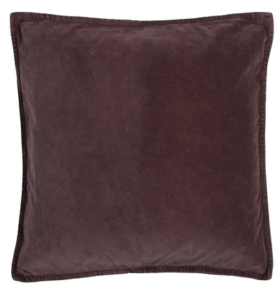 Cotton Velvet Cushion Cover - Aubergine