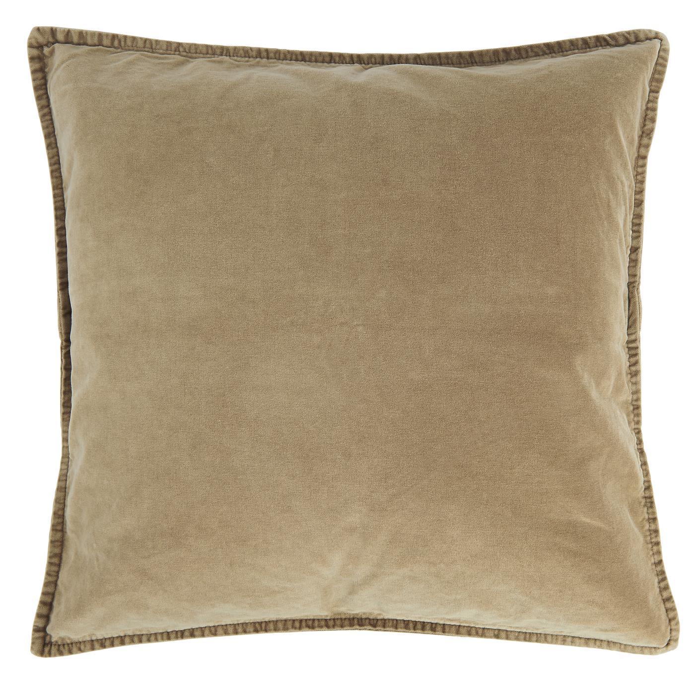 Cotton Velvet Cushion Cover - Cognac