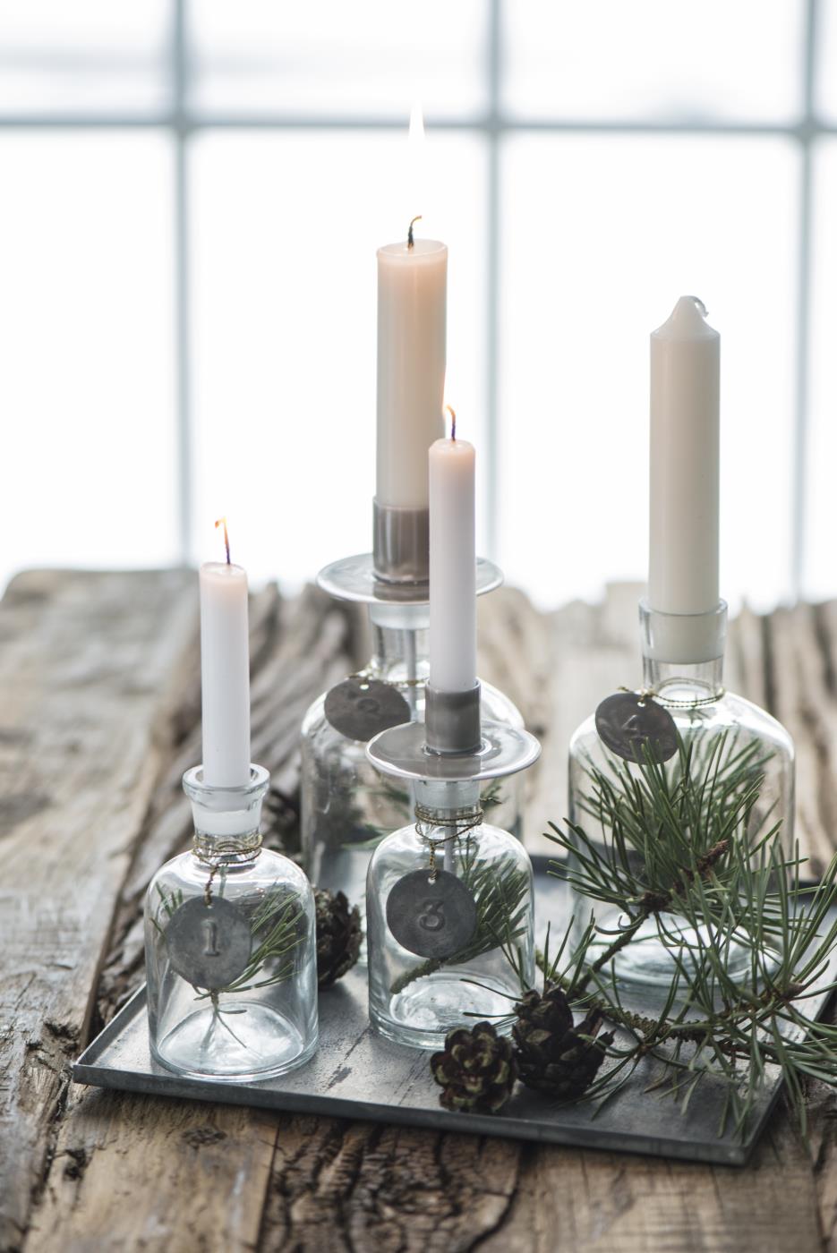 Glass Apothecary Bottle / Candle Holder