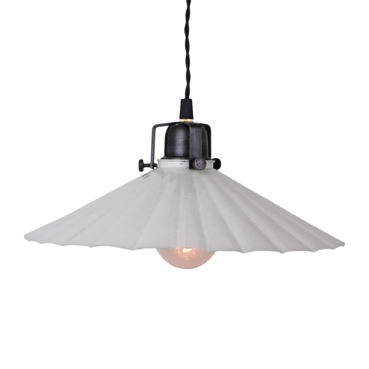 Fluted Pendant Lamp 'Anita' - Antique White