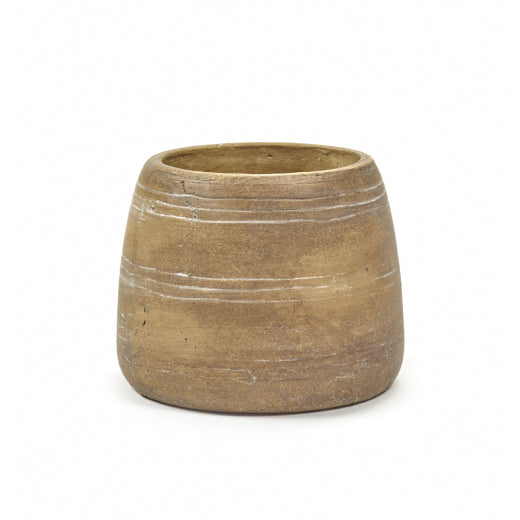 Stripe Earthenware Plant Pot - Medium