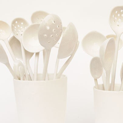 Porcelain Serving Spoon - Large Oval