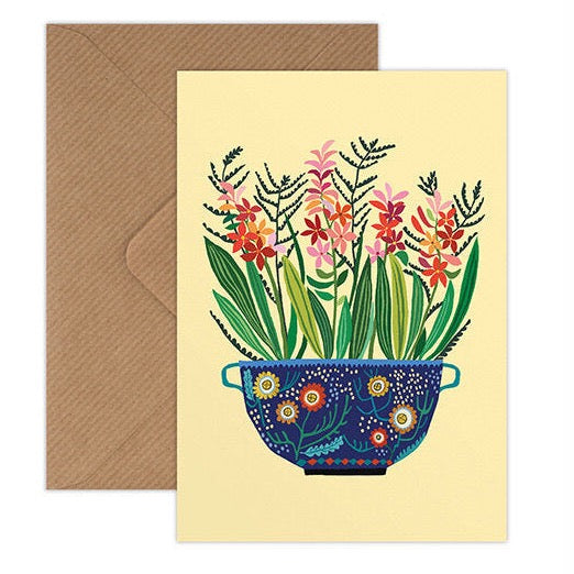 Hyacinths Greetings Card by Brie Harrison