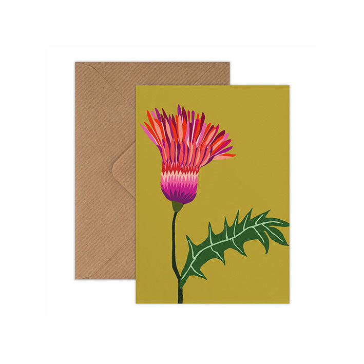 Thistle Mini Greetings Card by Brie Harrison