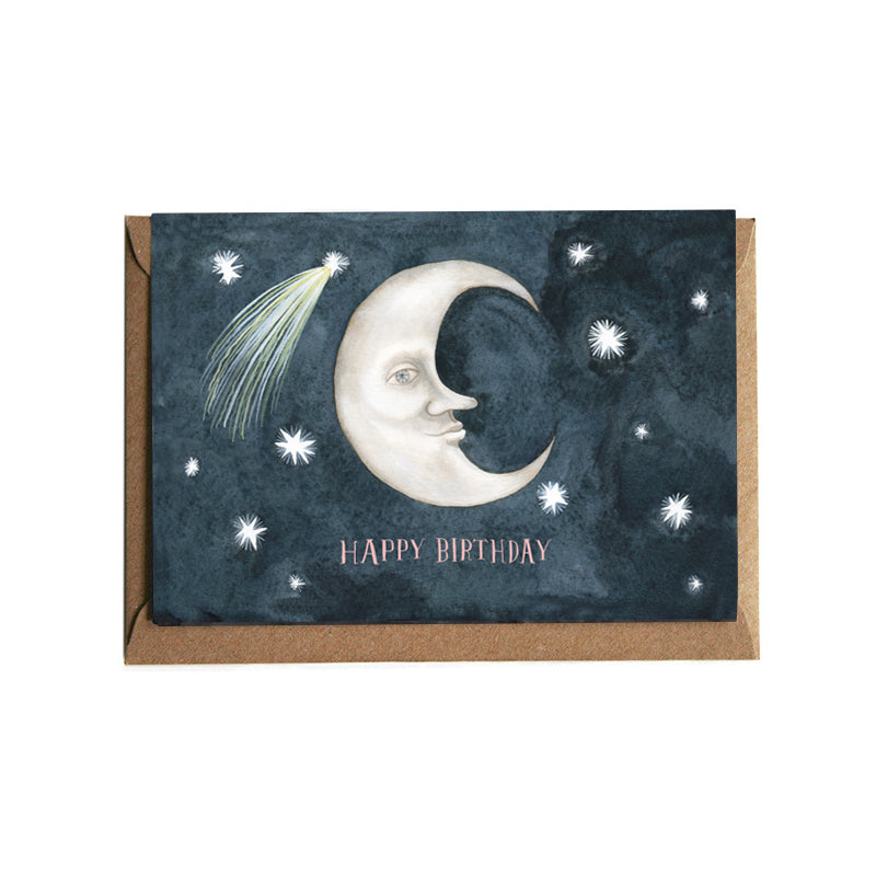 Moon & Stars Birthday Greetings Card