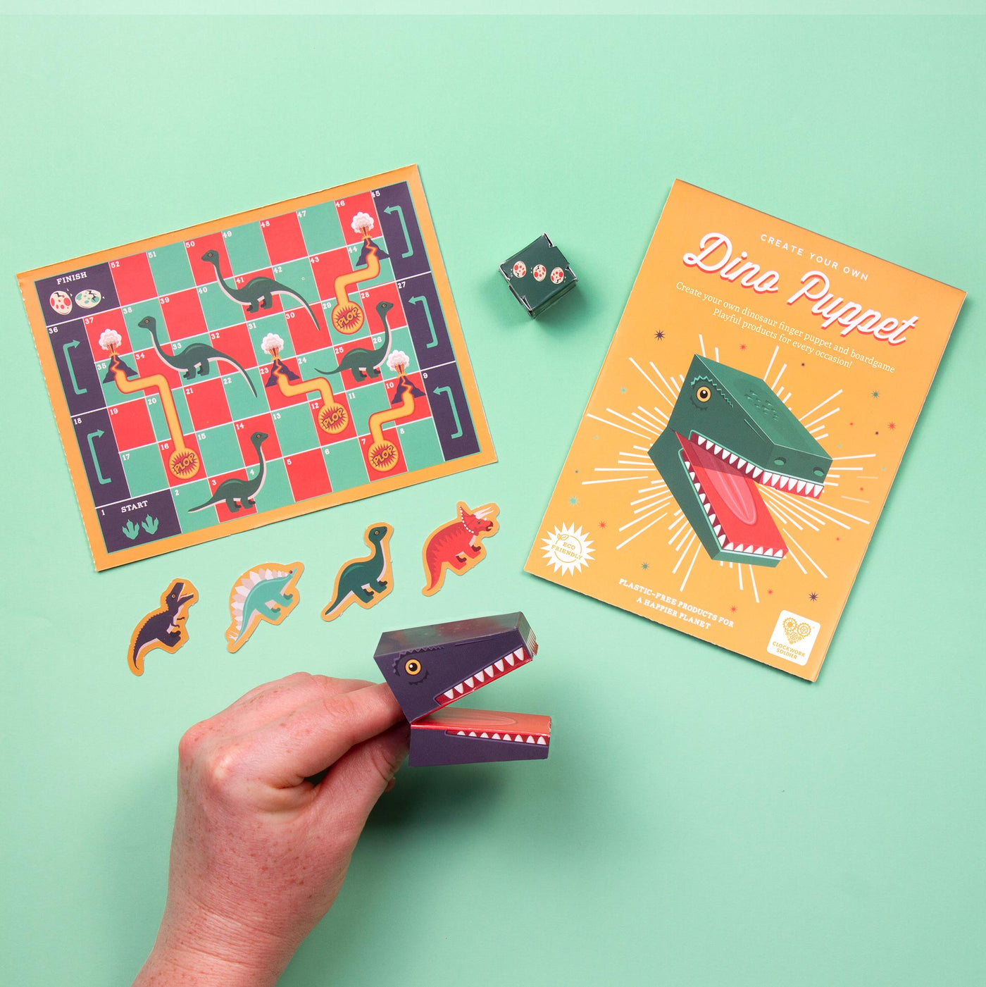 Create Your Own Dino Finger Puppet Kit