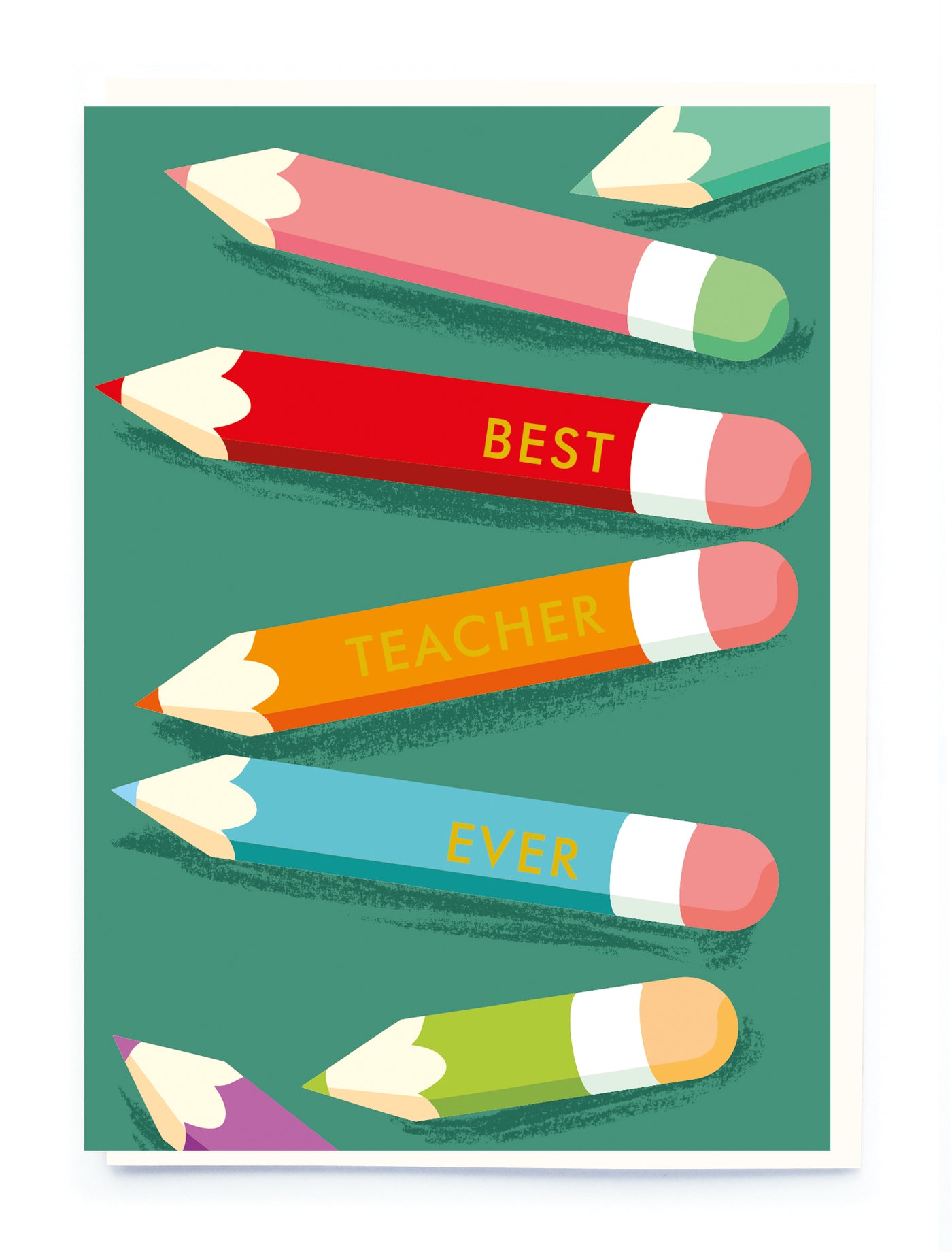 Best Teacher Ever Pencils Greetings Card