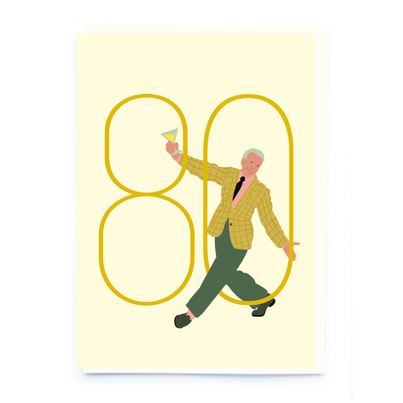 Men's Age 80 Birthday Greetings Card