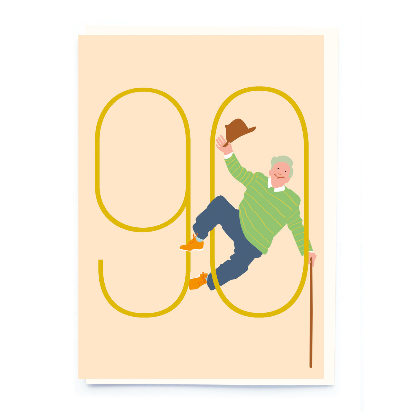 Men's Age 90 Birthday Greetings Card