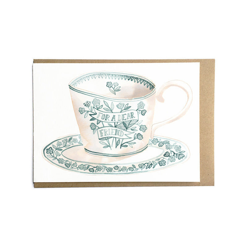 'For A Dear Friend' Tea Cup Greetings Card