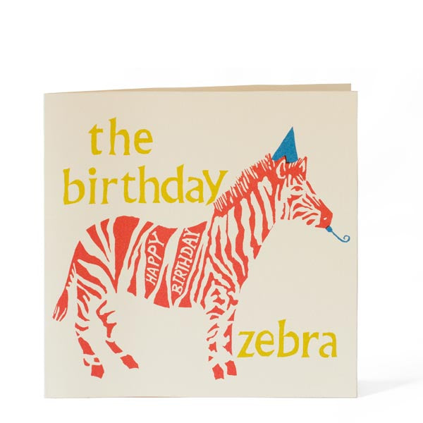 The Birthday Zebra Square Card
