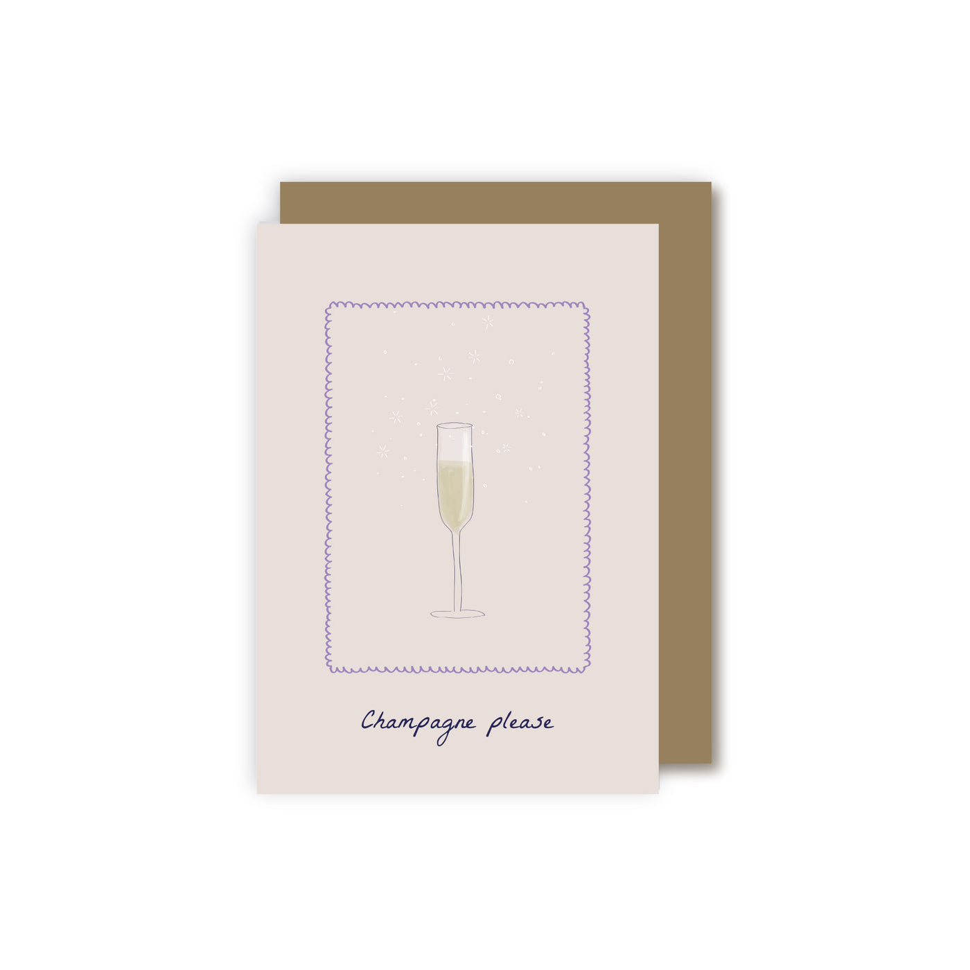 Champagne Please Greetings Card