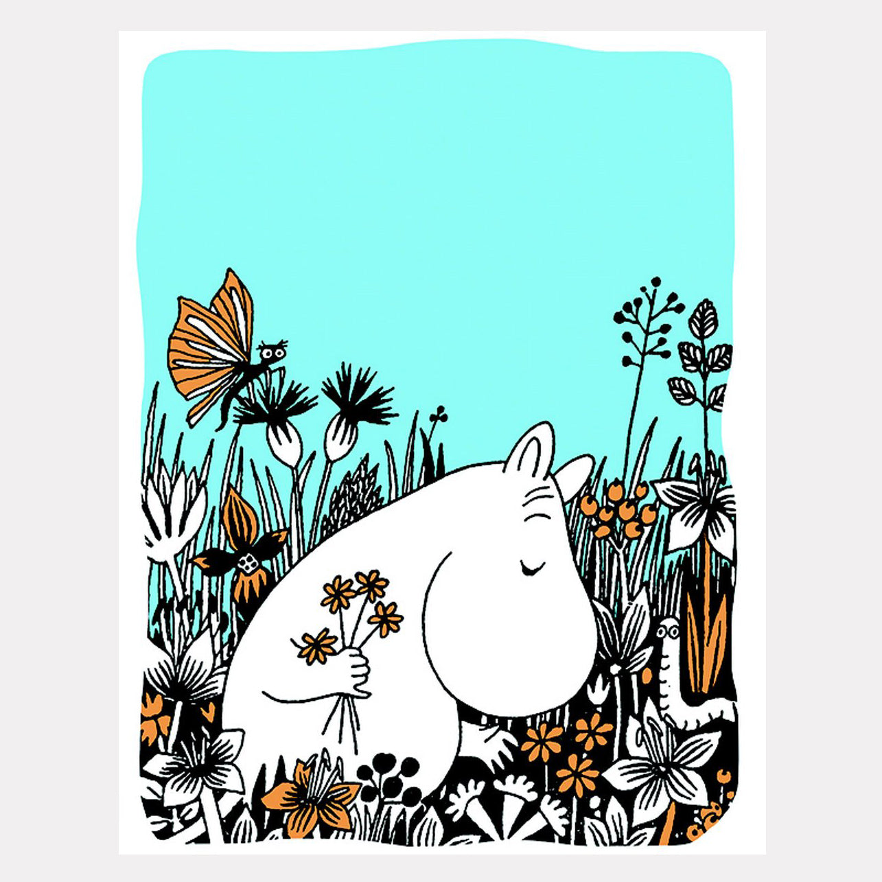 Moomin Flower Field Letterpress Greetings Card