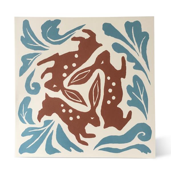 Three Hares Square Card