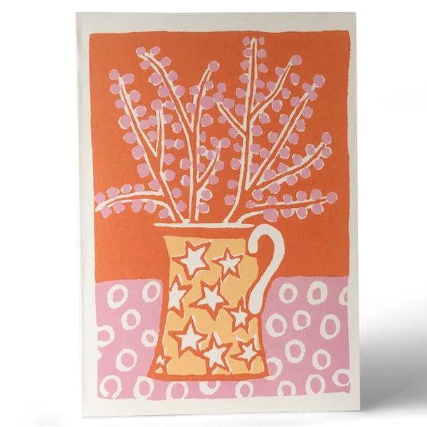 Jug and Blossom Greetings Card