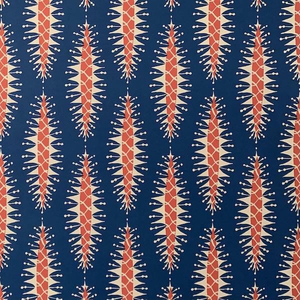 'Pine Cones in Blue and Red' Wrapping Paper