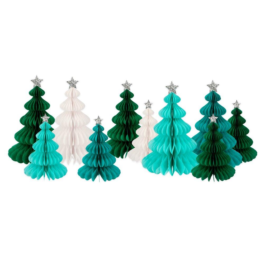 Green Forest Honeycomb Tree Decorations