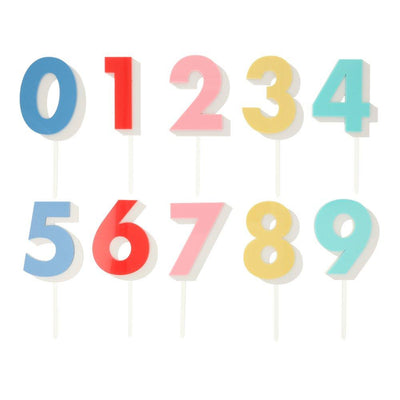 Rainbow Number Acrylic Cake Toppers