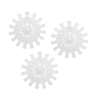 SALE Paper Decoration - Pack of Three Modern Snowflake Fans (20cm)